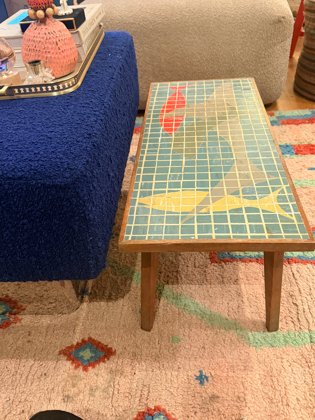 1960s Italian Mosaic Fish Coffee Table