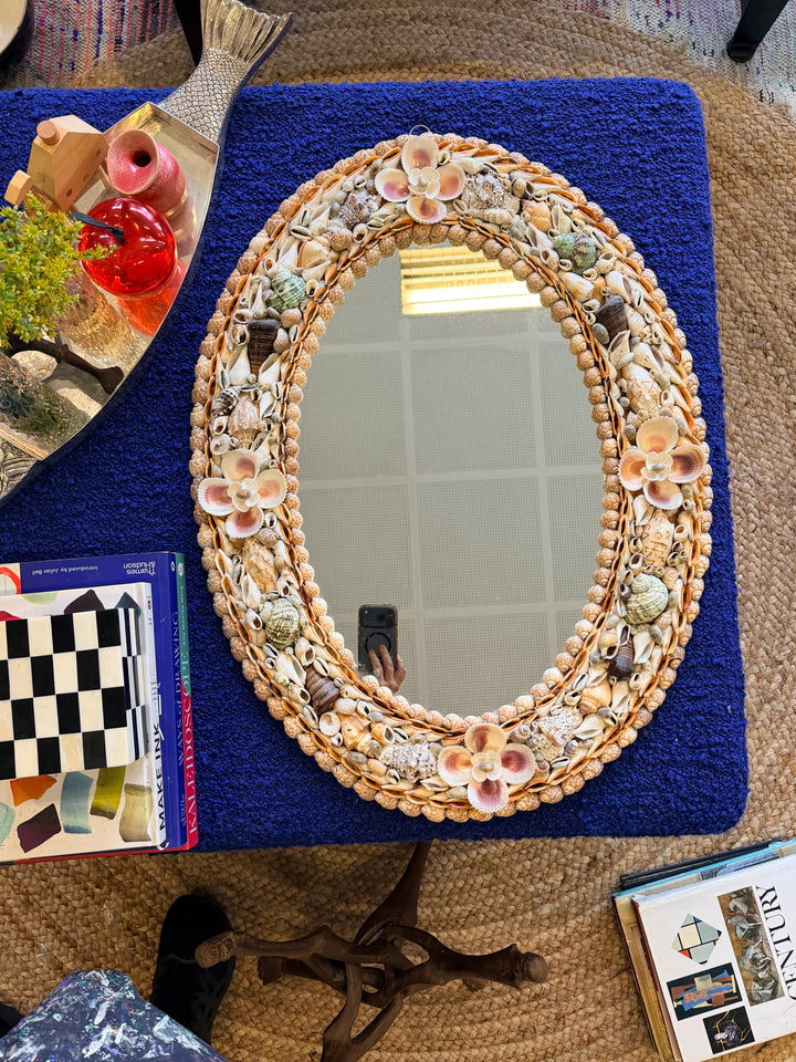 mid century shell mirror