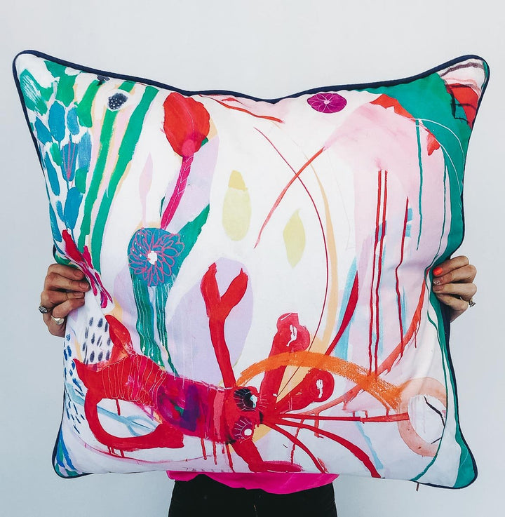 Larry The Lobster Cushion-JessieBreakwell-Jessie Breakwell Gallery
